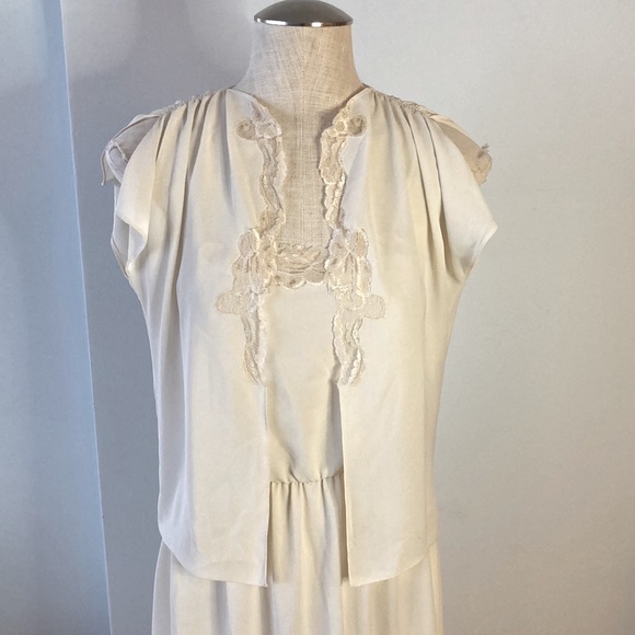 Cream St. Gillian by Kay Unger small dress with matching top - Picture 2 of 12